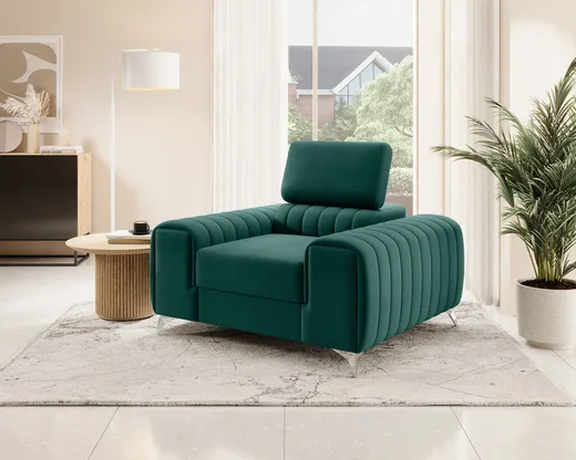 Fotel welurowy LAURENCE - tkanina Nube 35