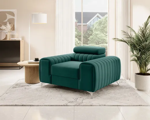 Fotel welurowy LAURENCE - tkanina Nube 35