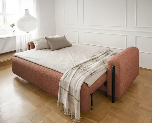 Sofa rozkładana ARCADOVA czarne nogi - tkanina Jaffray 30