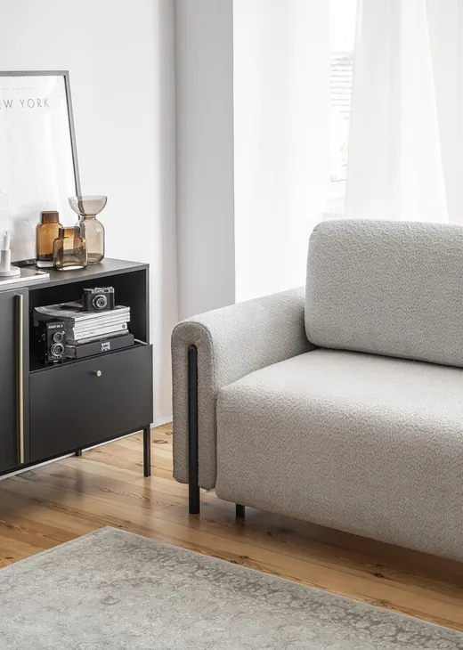Sofa rozkładana ARCADOVA czarne nogi - tkanina Royal 04