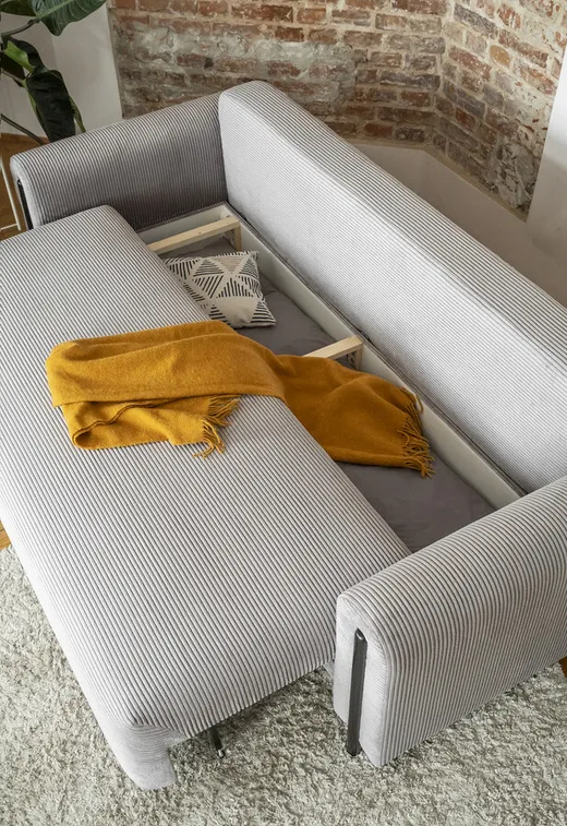 Sofa rozkładana ARCADOVA czarne nogi - tkanina Jarell 03