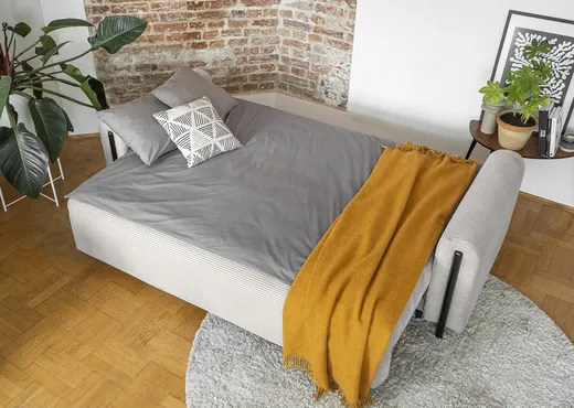 Sofa rozkładana ARCADOVA czarne nogi - tkanina Jarell 18