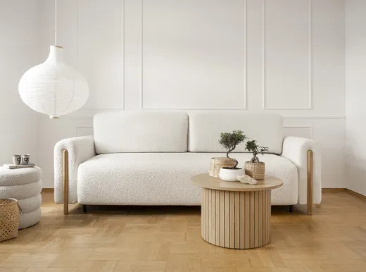 Sofa rozkładana ARCADOVA dębowe nogi - tkanina Jaffray 01