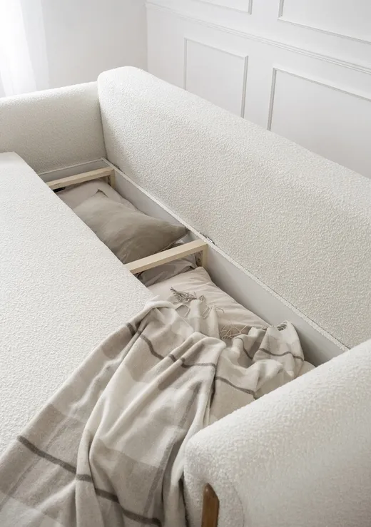 Sofa rozkładana ARCADOVA dębowe nogi - tkanina Jaffray 01