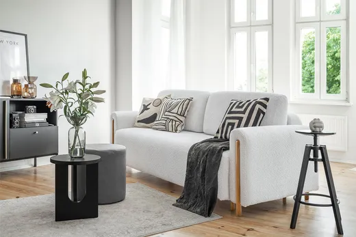 Sofa rozkładana ARCADOVA dębowe nogi - tkanina Royal 03