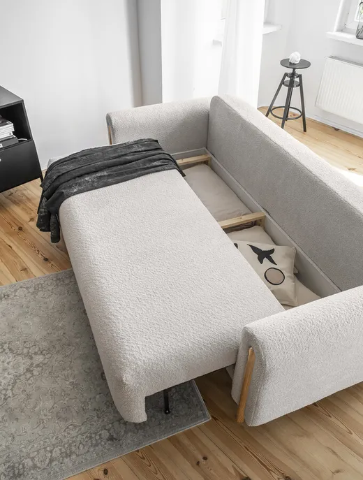 Sofa rozkładana ARCADOVA dębowe nogi - tkanina Royal 18