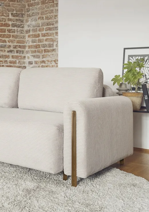 Sofa rozkładana ARCADOVA dębowe nogi - tkanina Jarell 18