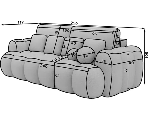 Sofa rozkładana COTONN - tkanina Modullo 03