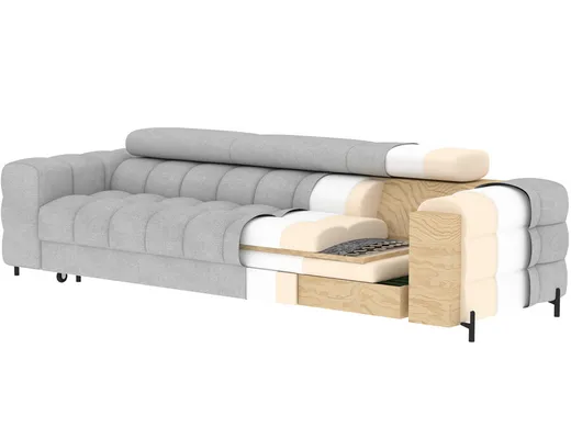 Sofa rozkładana 3-osobowa FESTELLO - tkanina Royal 20