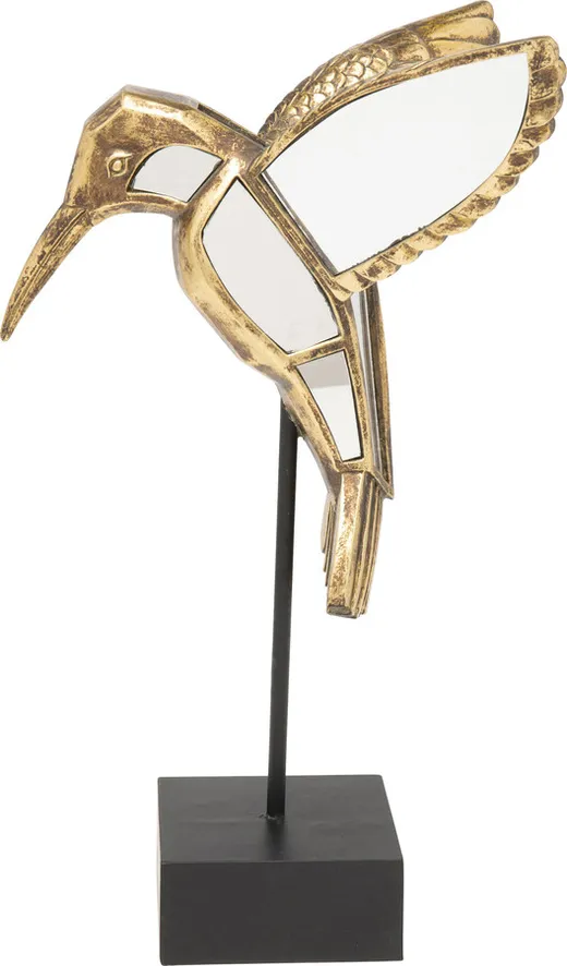 Dekoracja HUMMINGBIRD MIRROR 41 cm - złoty/lustrzany