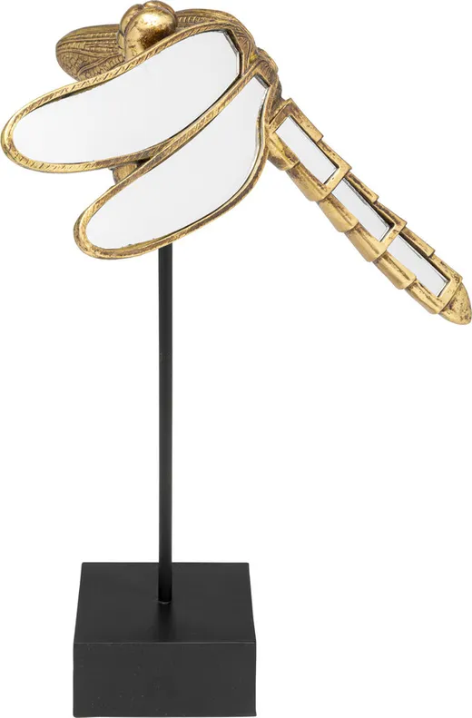Dekoracja DRAGONFLY MIRROR 41 cm - złoty/lustrzany