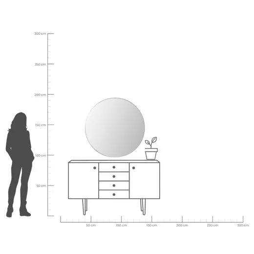 Lustro ścienne okrągłe STARLET 100 cm - szarobeżowy