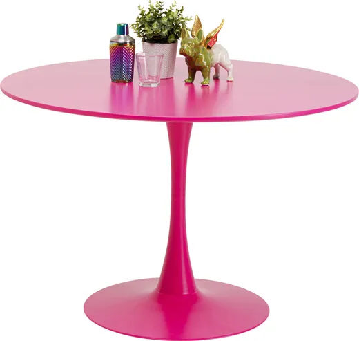 Stół okrągły SCHICKERIA 110 cm - różowy