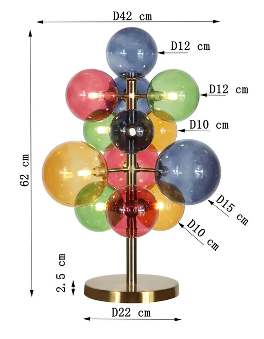 Lampa stołowa SCALA BALLS COLORE - wielokolorowy