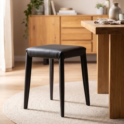 Taboret MONZA ekoskóra - czarny