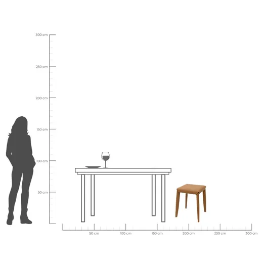 Taboret MONZA ekoskóra - brązowy