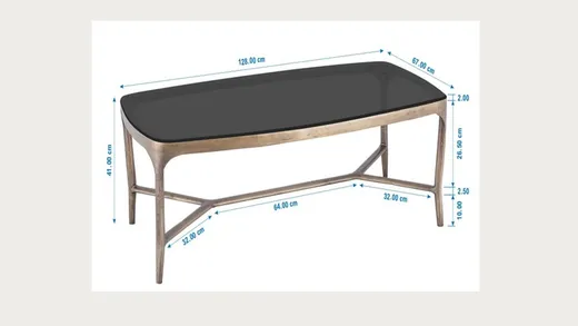 Stolik kawowy MISTRAL 128x67 - szary
