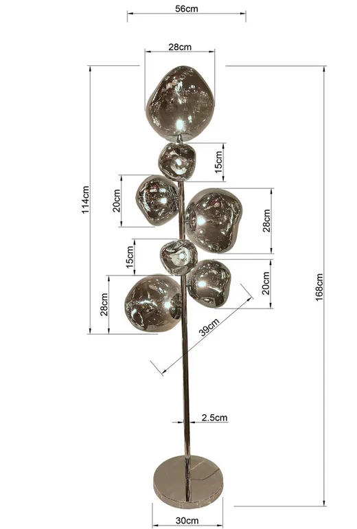 Lampa podłogowa BURBUJA - srebrny