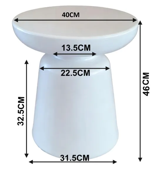 Stolik boczny okrągły PACO 40 cm - biały
