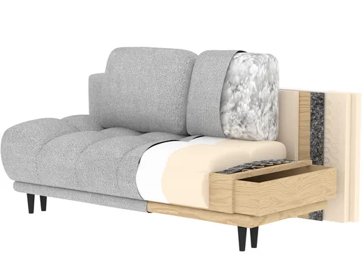 Sofa rozkładana GUAVIO - tkanina Jaffray 30