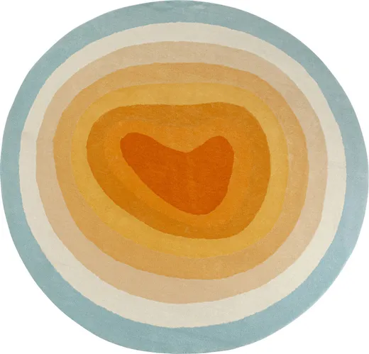Dywan okrągły AURA CIRCLE 200 cm - pomarańczowy/niebieski