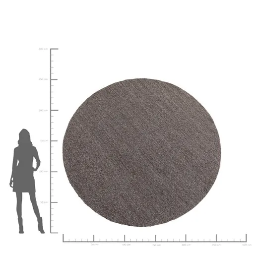 Dywan okrągły BOUCARA 250 cm - szarobrązowy