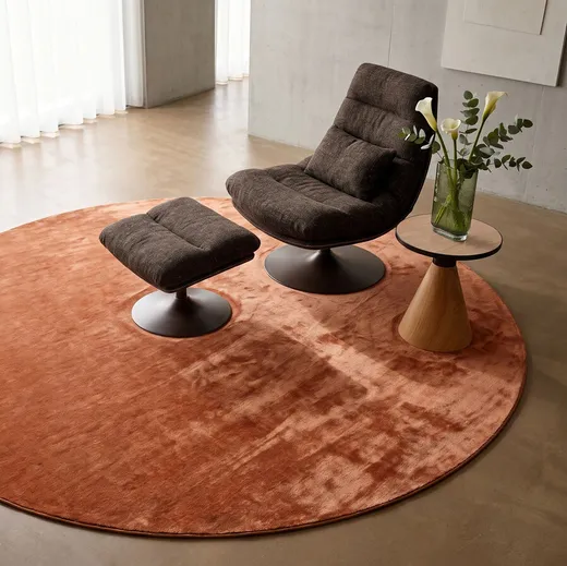 Dywan okrągły COSY 200 cm - brązowy