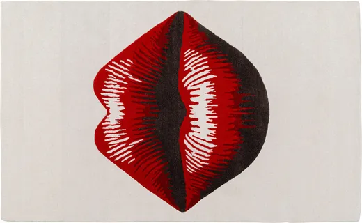 Dywan LIPS 170x240 - biały/czerwony