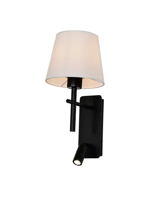 Kinkiet LUNA W4106-2BK+WH - czarny