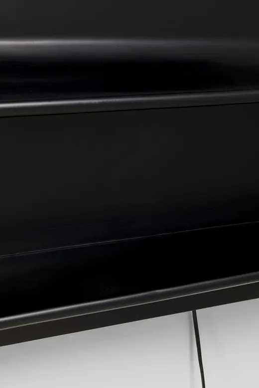 Lustro ścienne z półką i oświetleniem AERO LED - czarny