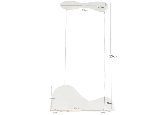 Lampa wisząca CLOUD BEAM DOUBLE 100 cm - biały