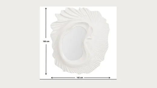 Lustro ścienne ORECCHIO 162x146 - biały