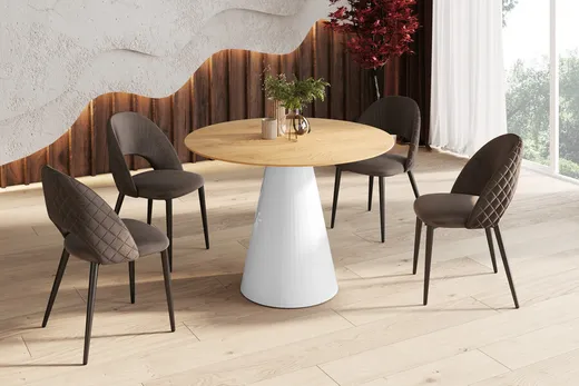 Stół okrągły PINETO 100 cm - cappucino mat