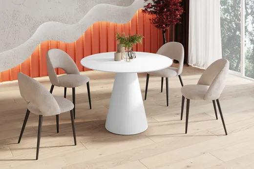 Stół okrągły PINETO 100 cm - cappucino mat