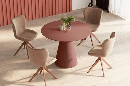Stół okrągły PINETO 100 cm - cappucino mat