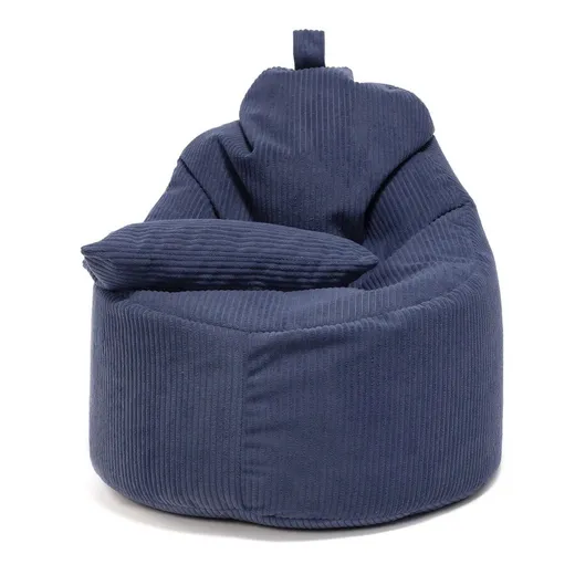 Fotel z poduszką YOKO Sztruks SZ95 - niebieski