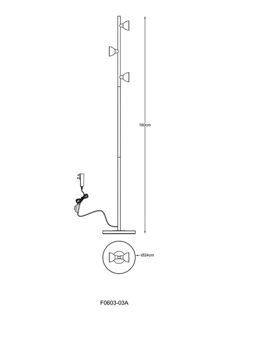 Lampa podłogowa BOSTON F0603-03A-F7B1 - złoty