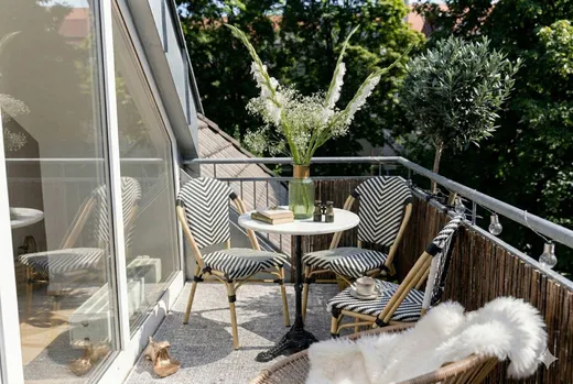 Krzesło ogrodowe MONTMARTRE - czarny/biały