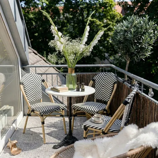 Krzesło ogrodowe MONTMARTRE - czarny/biały