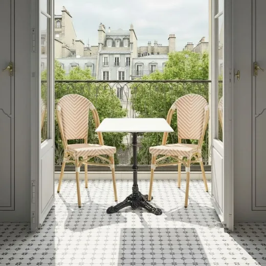 Krzesło ogrodowe MONTMARTRE - kremowy/biały