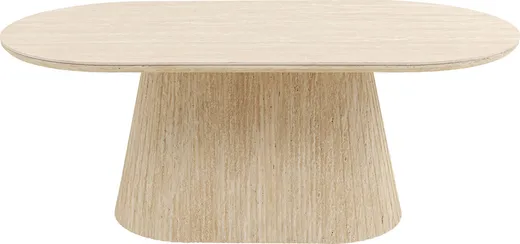 Stolik kawowy owalny ALMA 120x60 - beżowy