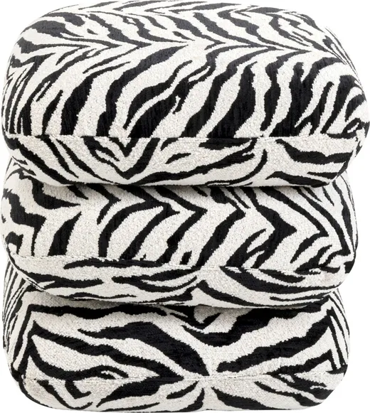 Pufa obrotowa PEPINO TIGER BLACK - biało-czarny