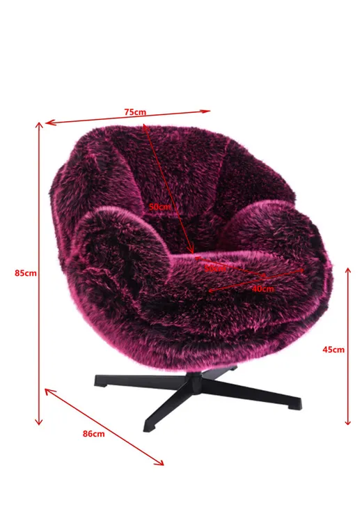 Fotel obrotowy CUTIE PURPLE - fioletowy