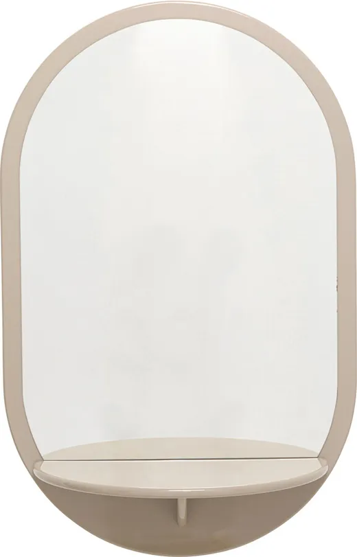 Lustro z półką GROOVE 70x110 - taupe połysk