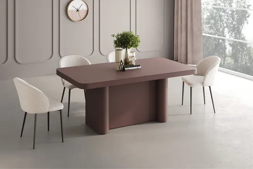 Stół rozkładany PORTOFINO GLAM 160/412x100 - wysoki połysk/biały/chrom