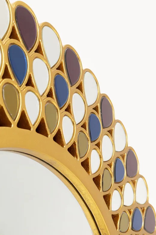 Lustro ścienne PAVONE MOSAICO 101 cm - złoty/wielokolorowy