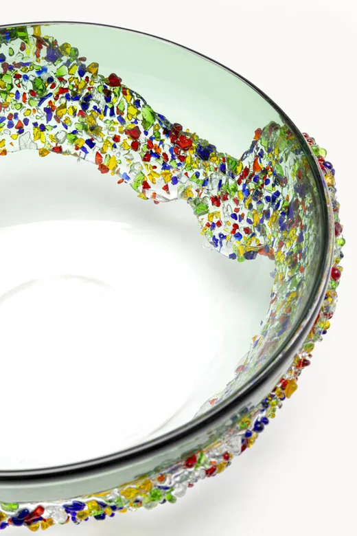 Misa dekoracyjna GLITTER CIRCLE 27 cm - zielony/wielokolorowy