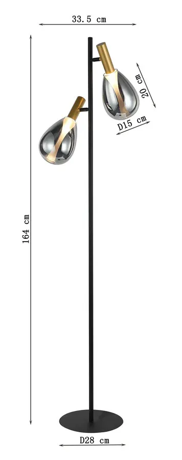 Lampa podłogowa FARI - szary/czarny