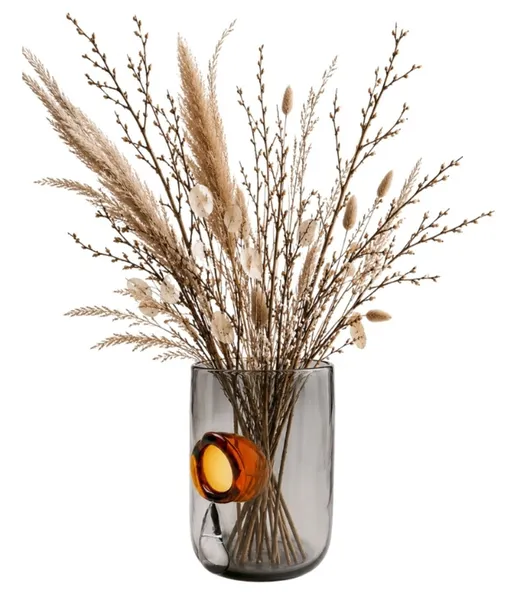 Wazon DRIP 23 cm - szary/brązowy