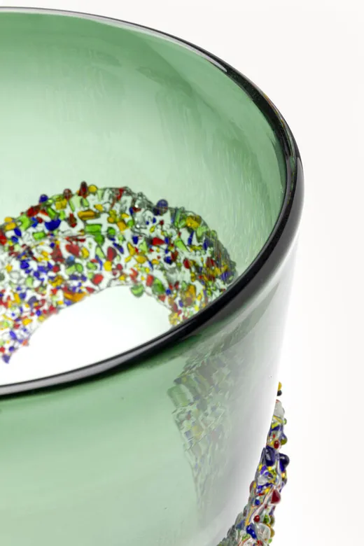 Wazon GLITTER CIRCLE 36 cm - zielony